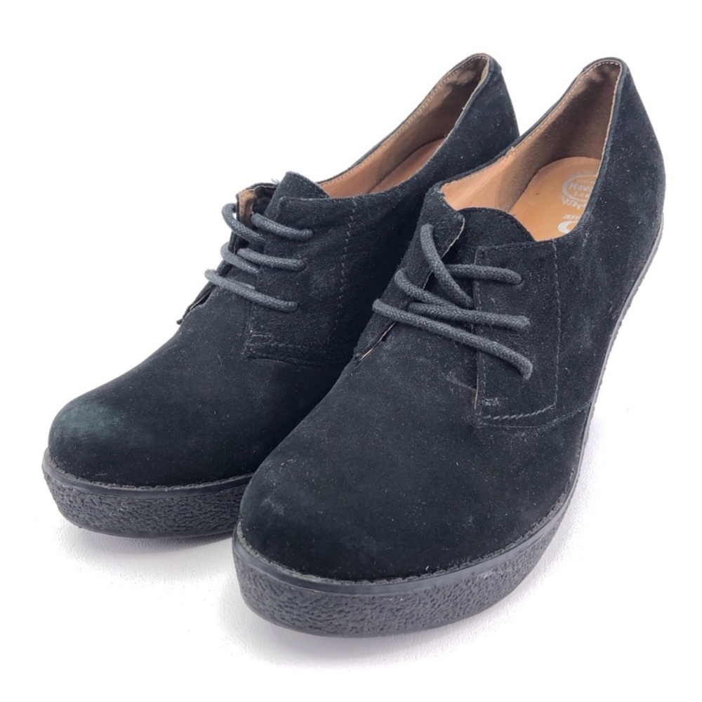 Jeffrey Campbell EARNEST Black Leather Platform Lace Up Shoes. Size 10M
